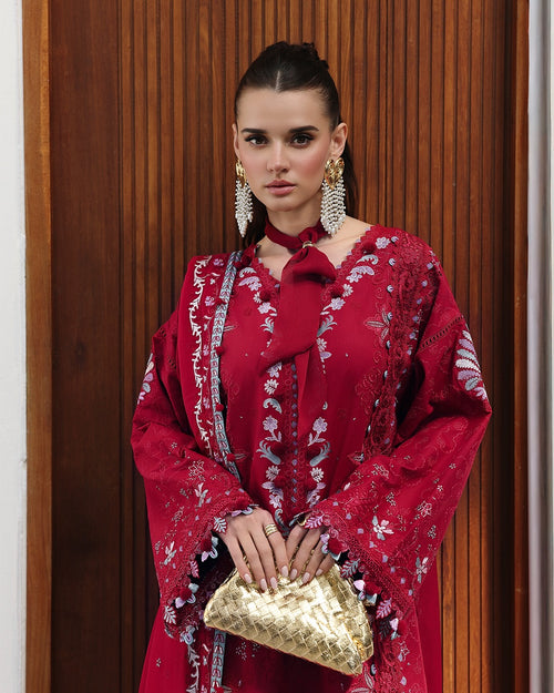 QALAMKAR - CHIKANKARI - RUBY - ( QAL-309 )