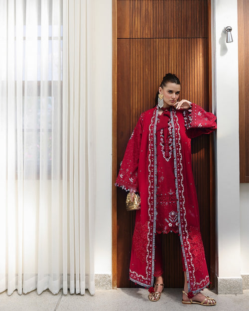 QALAMKAR - CHIKANKARI - RUBY - ( QAL-309 )