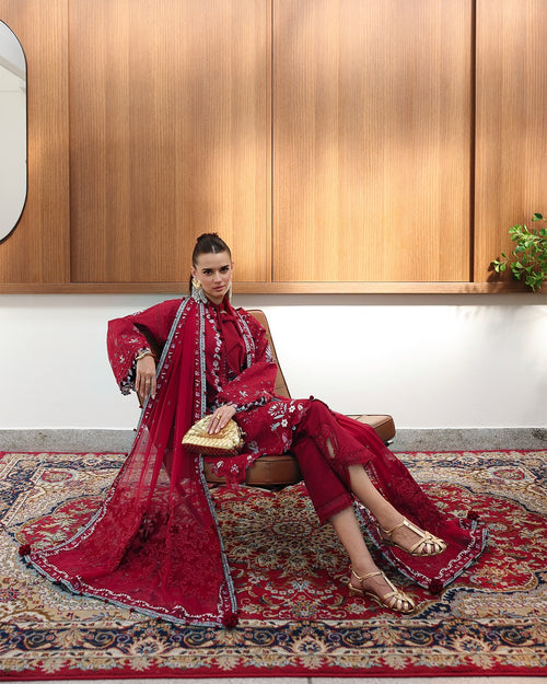 QALAMKAR - CHIKANKARI - RUBY - ( QAL-309 )